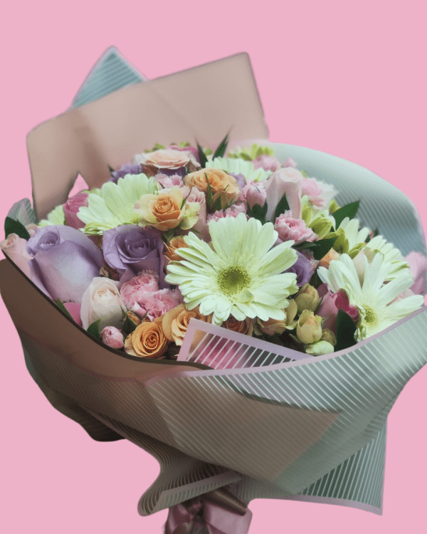 BOUQUET ROSAS Y GERVERAS